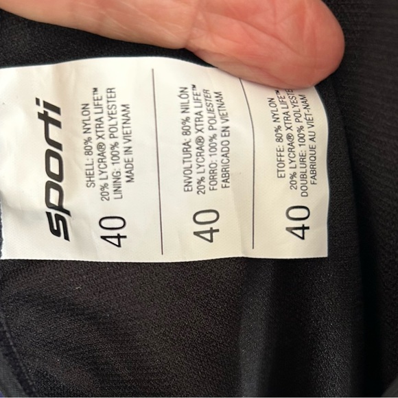 SPORTI piped splice wide strap one piece Swimsuit, women’s 40, black / purple - Picture 9 of 10